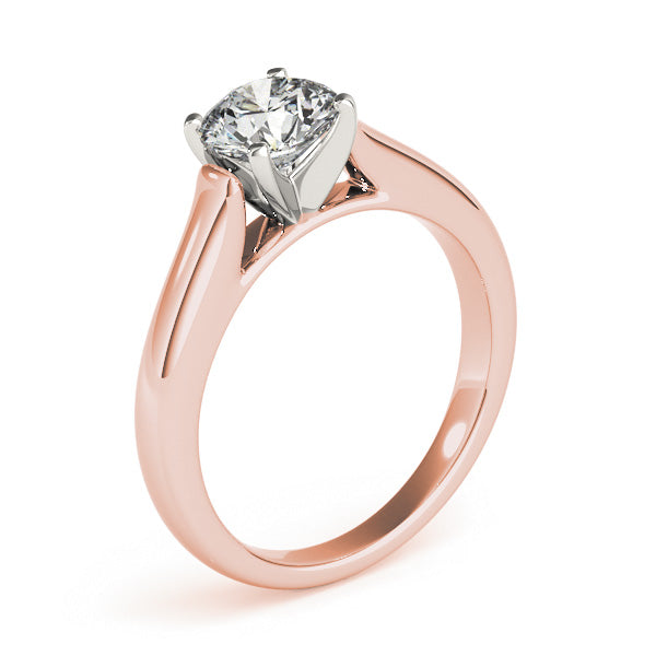 Cherished Solitaire Round Diamond Engagement Ring — 9K/18K Gold & Platinum