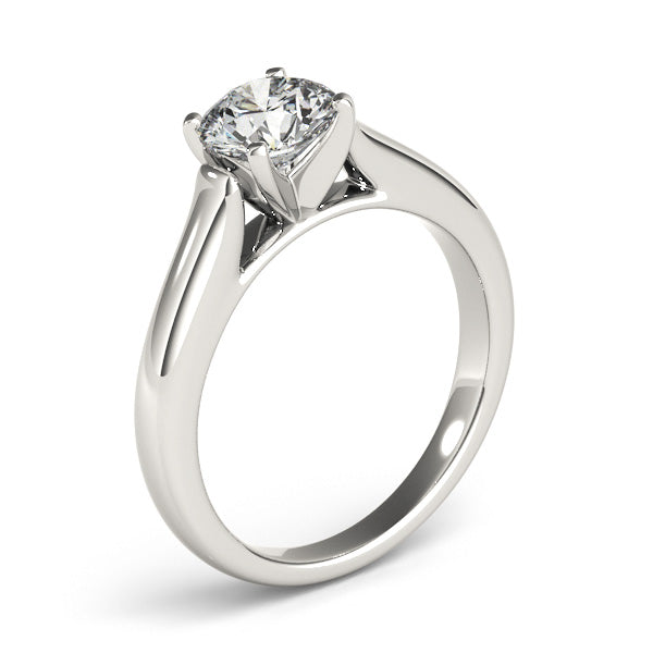 Cherished Solitaire Round Diamond Engagement Ring — 9K/18K Gold & Platinum