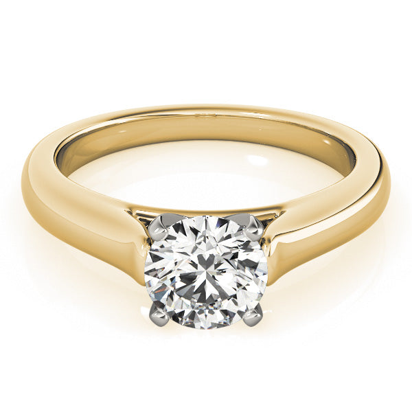 Cherished Solitaire Round Diamond Engagement Ring — 9K/18K Gold & Platinum
