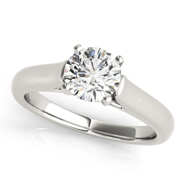Cherished Solitaire Round Diamond Engagement Ring — 9K/18K Gold & Platinum