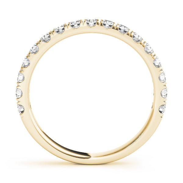 Straight Split Prong Half Eternity Ring in Gold & Platinum