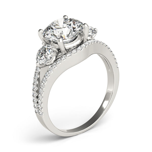 Diamond ring with a white background