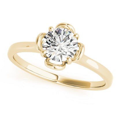 Lab-Grown Round Cut Diamond 4-Prong Solitaire Engagement Ring. 