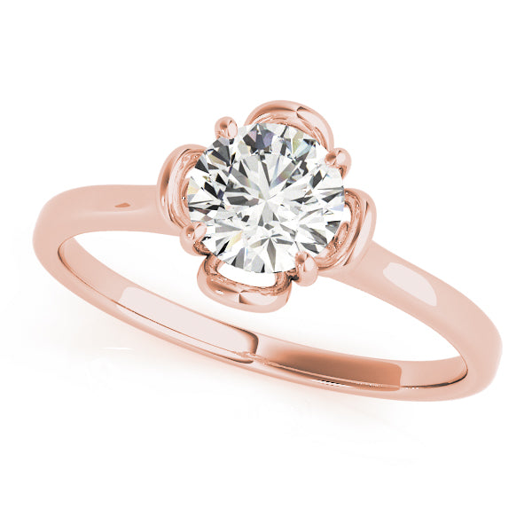 Lab-Grown Round Cut Diamond 4-Prong Solitaire Engagement Ring. 