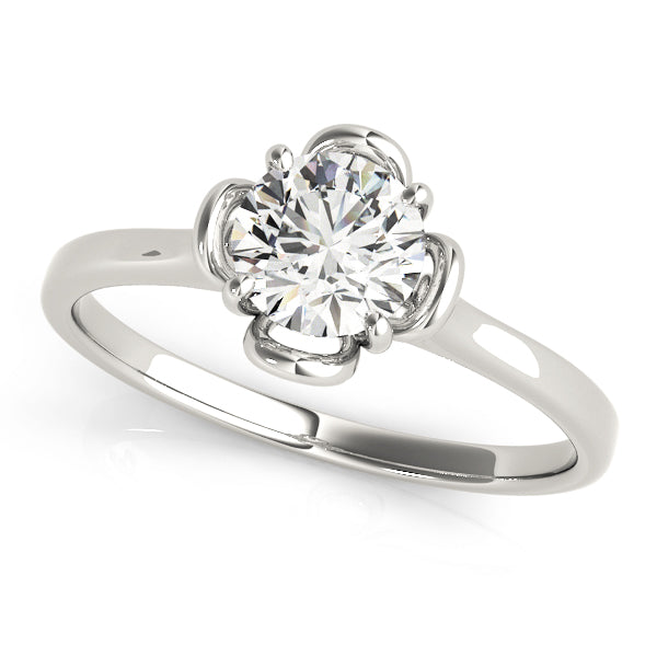 Lab-Grown Round Cut Diamond 4-Prong Solitaire Engagement Ring. 