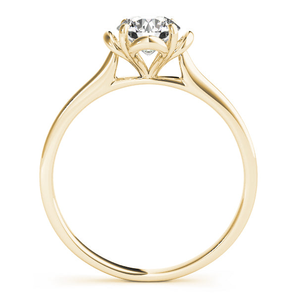 Lab-Grown Round Cut Diamond 4-Prong Solitaire Engagement Ring. 