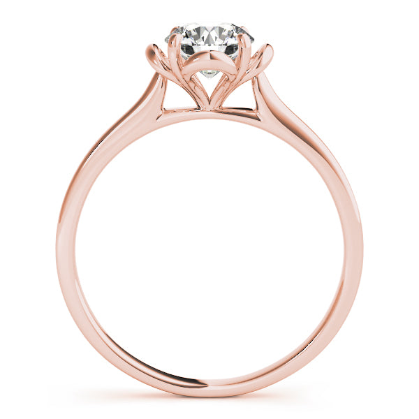 Lab-Grown Round Cut Diamond 4-Prong Solitaire Engagement Ring. 