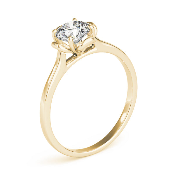 Lab-Grown Round Cut Diamond 4-Prong Solitaire Engagement Ring. 