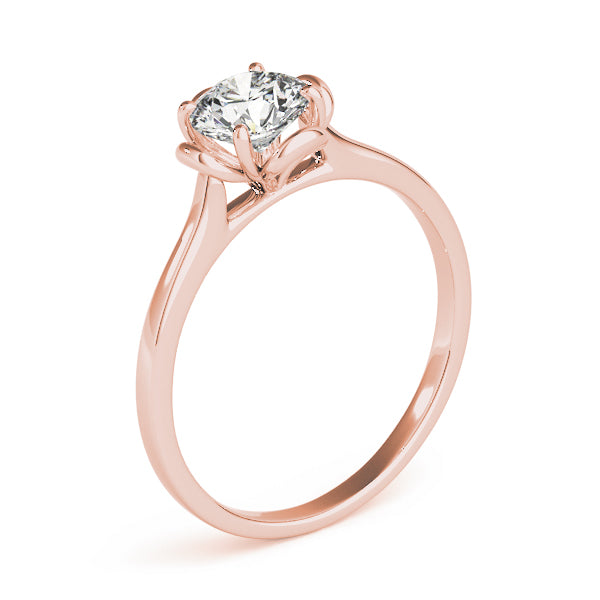 Lab-Grown Round Cut Diamond 4-Prong Solitaire Engagement Ring. 