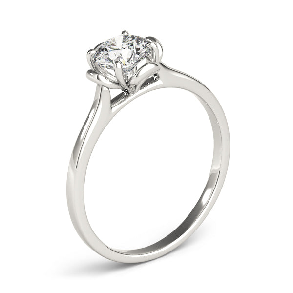 Lab-Grown Round Cut Diamond 4-Prong Solitaire Engagement Ring. 