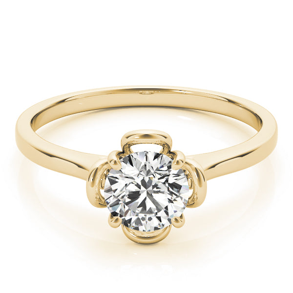 Lab-Grown Round Cut Diamond 4-Prong Solitaire Engagement Ring. 