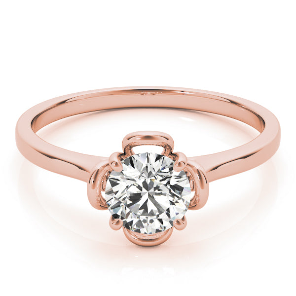 Lab-Grown Round Cut Diamond 4-Prong Solitaire Engagement Ring. 