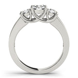 Classic Three-Stone Plus Engagement Ring Round Diamond Engagement Ring — 9K/18K Gold & Platinum