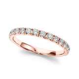 French-Cut Round Diamond Half Eternity Ring in Gold & Platinum
