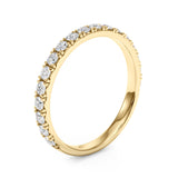 French-Cut Round Diamond Half Eternity Ring in Gold & Platinum