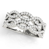 Two Row Infinity Half Eternity Ring in Gold & Platinum