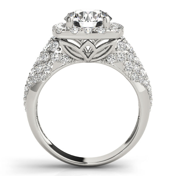 Brilliant Fashion Band Round Diamond Engagement Ring — 9K/18K Gold & Platinum