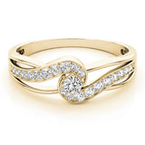 Elegant Sidestone Round Diamond Engagement Ring — 9K/18K Gold & Platinum