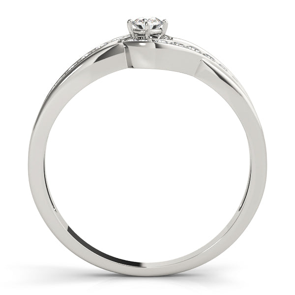 Elegant Sidestone Round Diamond Engagement Ring — 9K/18K Gold & Platinum