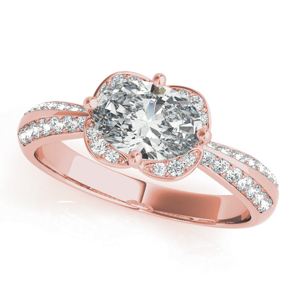 Heirloom Sidestone Oval Diamond Engagement Ring — 9K/18K Gold & Platinum
