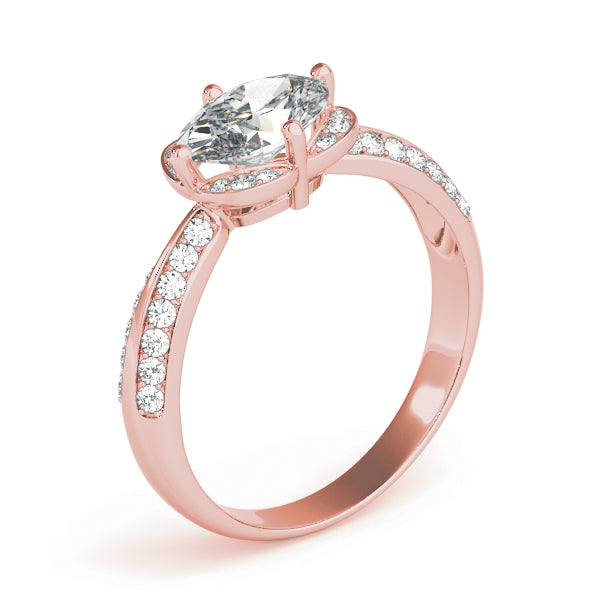 Heirloom Sidestone Oval Diamond Engagement Ring — 9K/18K Gold & Platinum