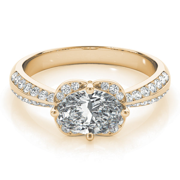 Heirloom Sidestone Oval Diamond Engagement Ring — 9K/18K Gold & Platinum