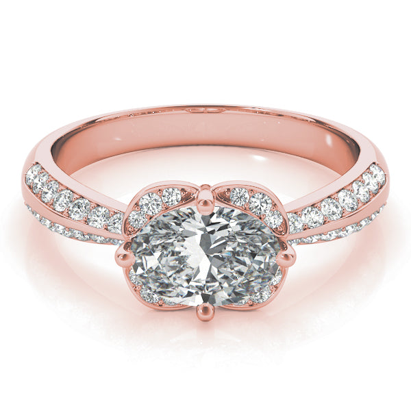 Heirloom Sidestone Oval Diamond Engagement Ring — 9K/18K Gold & Platinum