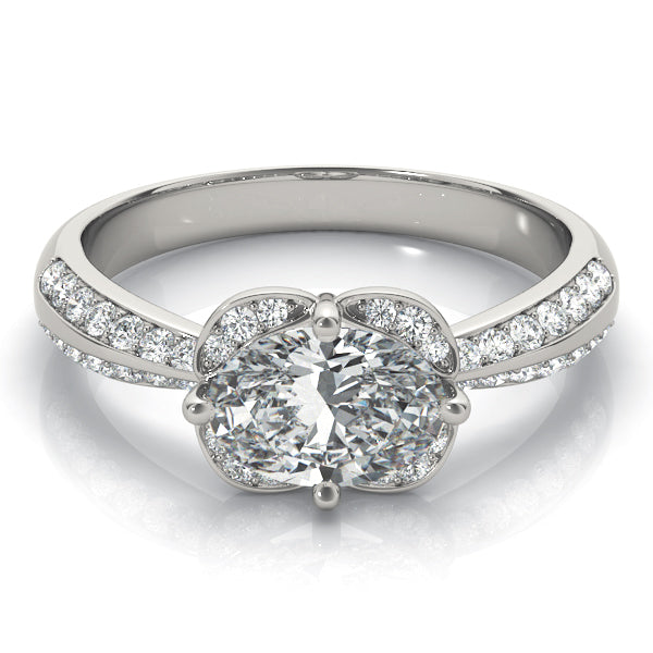 Heirloom Sidestone Oval Diamond Engagement Ring — 9K/18K Gold & Platinum