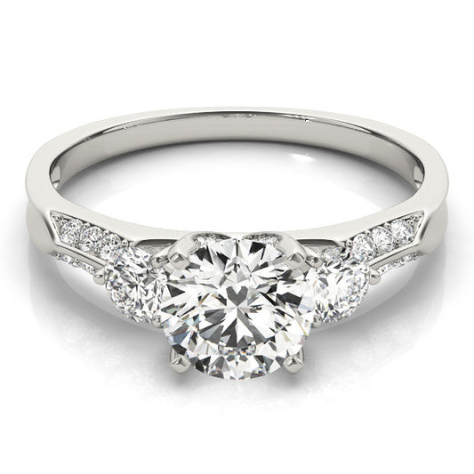 Diamond ring with a white background