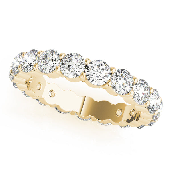 Shared Prong Full Eternity Ring in Gold & Platinum
