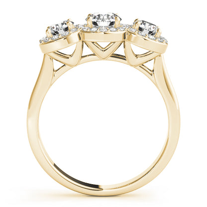 Gold ring with three diamonds 