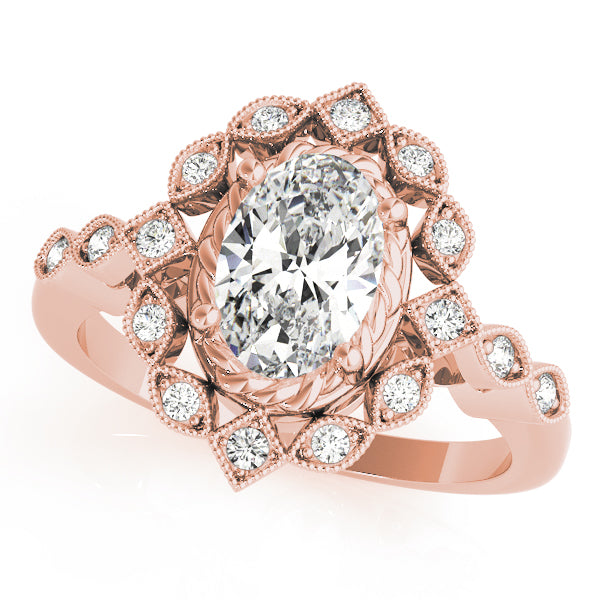 Sophisticated Color Rings Oval Diamond Engagement Ring — 9K/18K Gold & Platinum