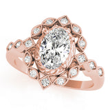 Sophisticated Color Rings Oval Diamond Engagement Ring — 9K/18K Gold & Platinum
