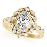 Sophisticated Color Rings Oval Diamond Engagement Ring — 9K/18K Gold & Platinum