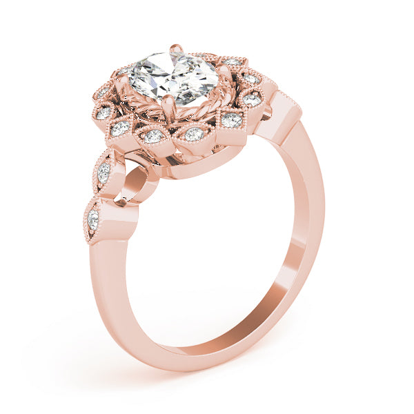 Sophisticated Color Rings Oval Diamond Engagement Ring — 9K/18K Gold & Platinum