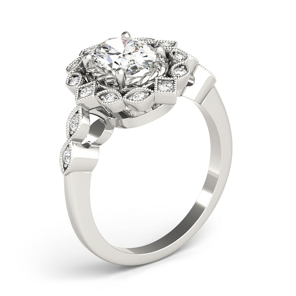 Sophisticated Color Rings Oval Diamond Engagement Ring — 9K/18K Gold & Platinum