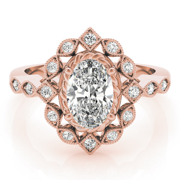 Sophisticated Color Rings Oval Diamond Engagement Ring — 9K/18K Gold & Platinum