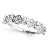 Prong Set Stackable Half Eternity Ring in Gold & Platinum