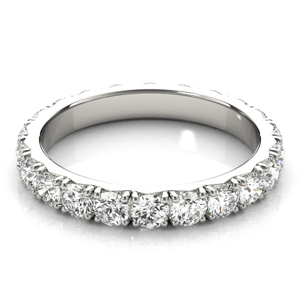 Round Cut Diamond Four Prong French Cut Full Eternity Wedding Ring