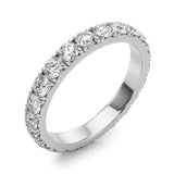 Round Cut Diamond Four Prong French Cut Full Eternity Wedding Ring