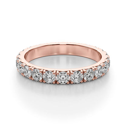 Round Cut Diamond Four Prong French Cut Full Eternity Wedding Ring