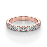 Round Cut Diamond Four Prong French Cut Full Eternity Wedding Ring