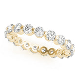Single Shared-Prong Full Eternity Ring in Gold & Platinum