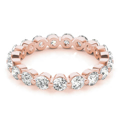 Single Shared-Prong Full Eternity Ring in Gold & Platinum