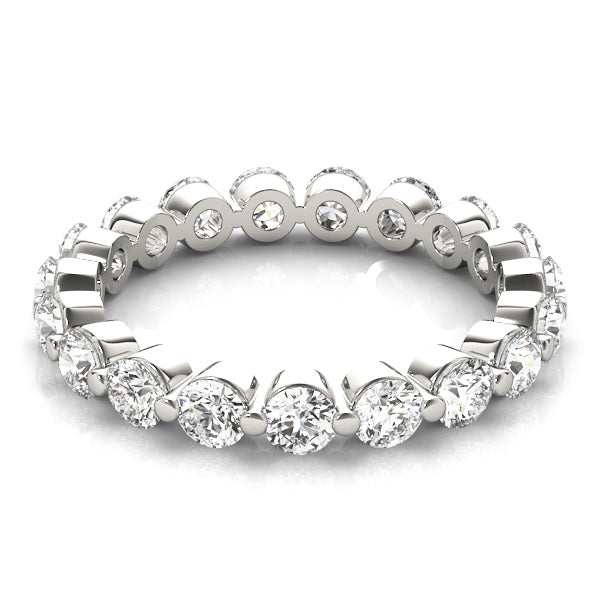 Round Cut Diamond Single Shared Prong Full Eternity Wedding Ring