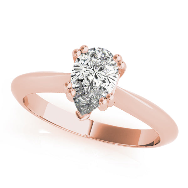 Exquisite Double Prong Engagement Ring Pear Diamond Engagement Ring — 9K/18K Gold & Platinum