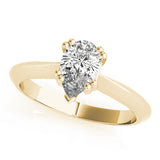 Exquisite Double Prong Engagement Ring Pear Diamond Engagement Ring — 9K/18K Gold & Platinum