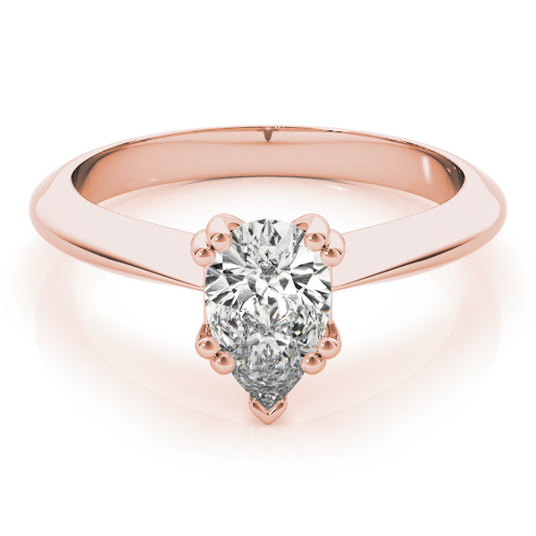 Exquisite Double Prong Engagement Ring Pear Diamond Engagement Ring — 9K/18K Gold & Platinum