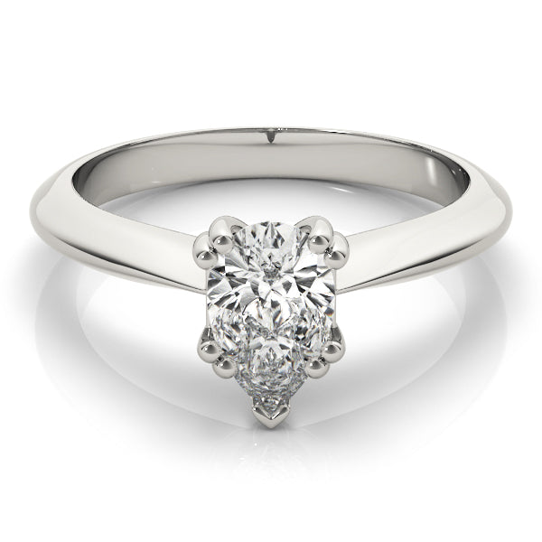 Exquisite Double Prong Engagement Ring Pear Diamond Engagement Ring — 9K/18K Gold & Platinum