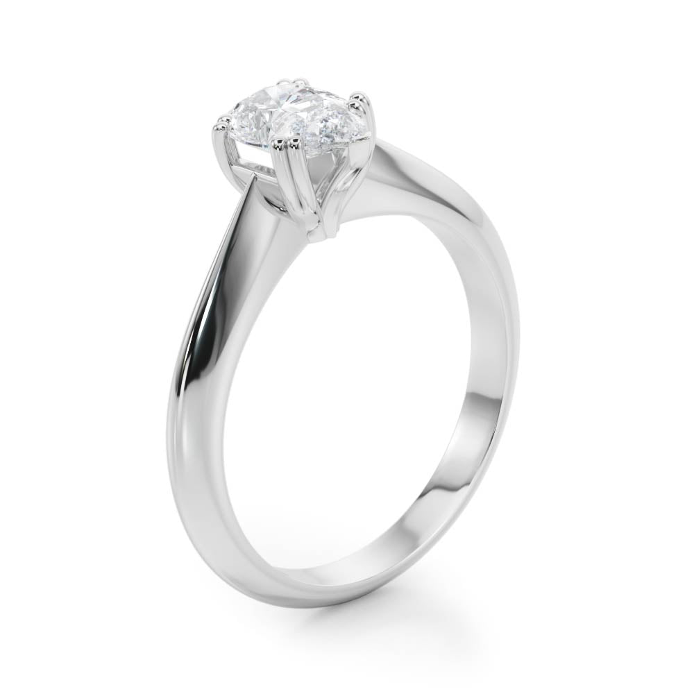 Exquisite Double Prong Engagement Ring Pear Diamond Engagement Ring — 9K/18K Gold & Platinum